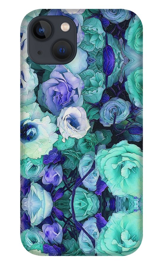 Aqua Flowers Kaleidoscope - Phone Case