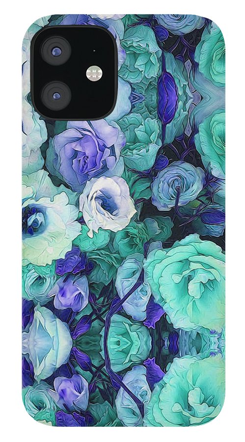 Aqua Flowers Kaleidoscope - Phone Case