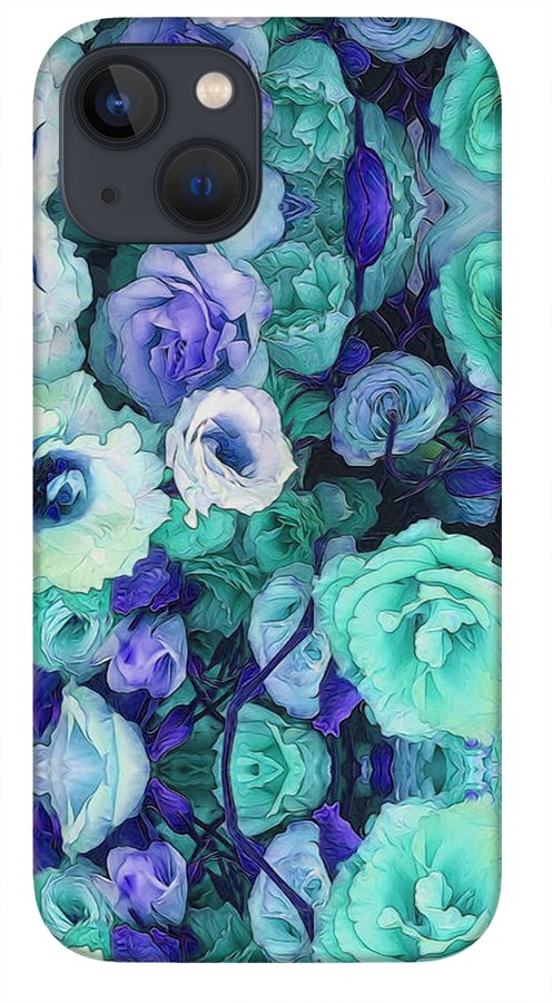 Aqua Flowers Kaleidoscope - Phone Case