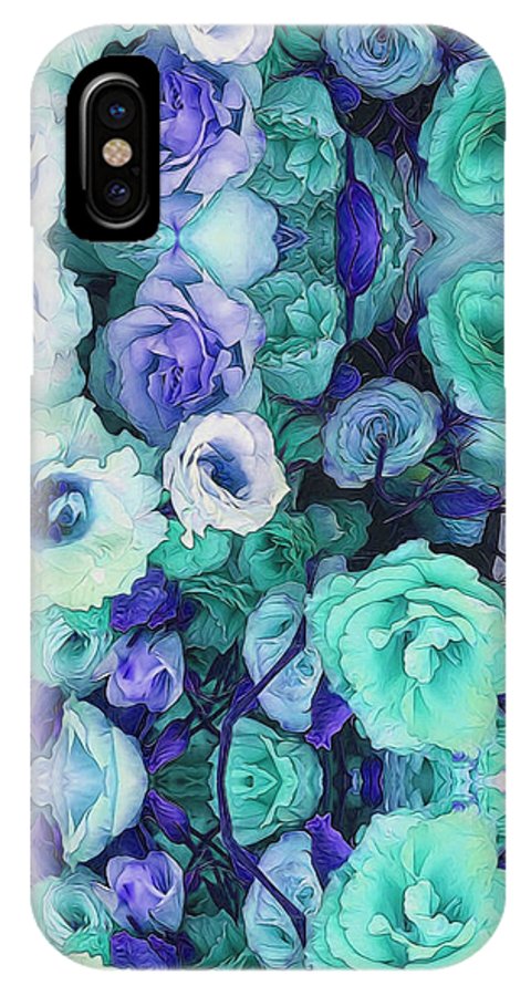 Aqua Flowers Kaleidoscope - Phone Case