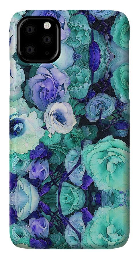 Aqua Flowers Kaleidoscope - Phone Case