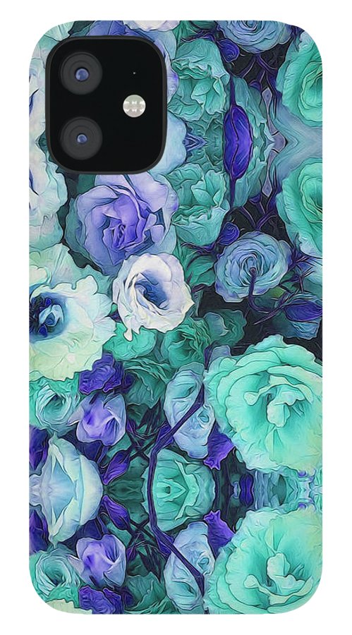 Aqua Flowers Kaleidoscope - Phone Case