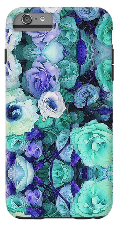 Aqua Flowers Kaleidoscope - Phone Case