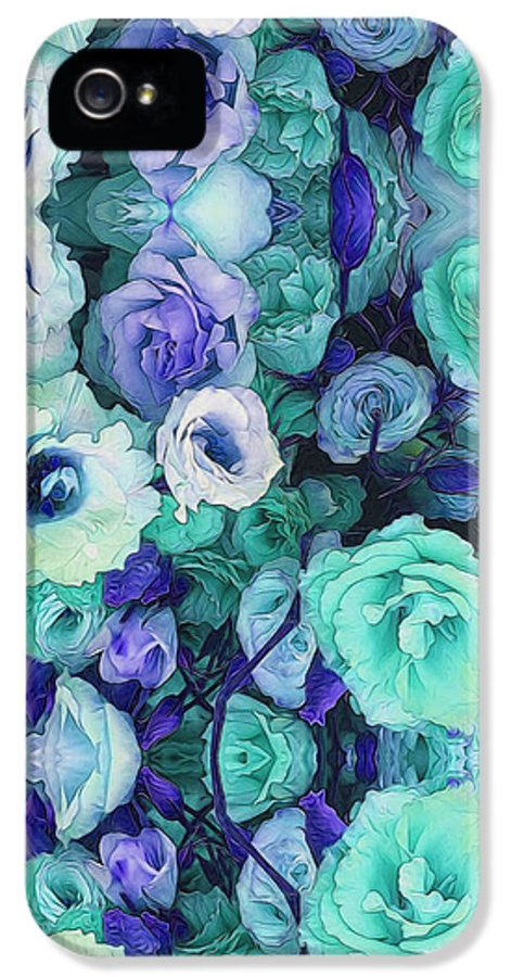 Aqua Flowers Kaleidoscope - Phone Case