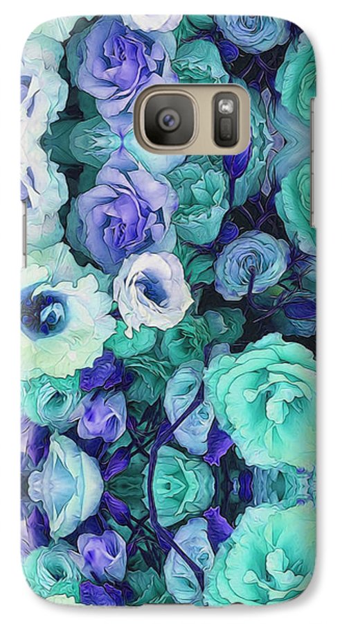 Aqua Flowers Kaleidoscope - Phone Case