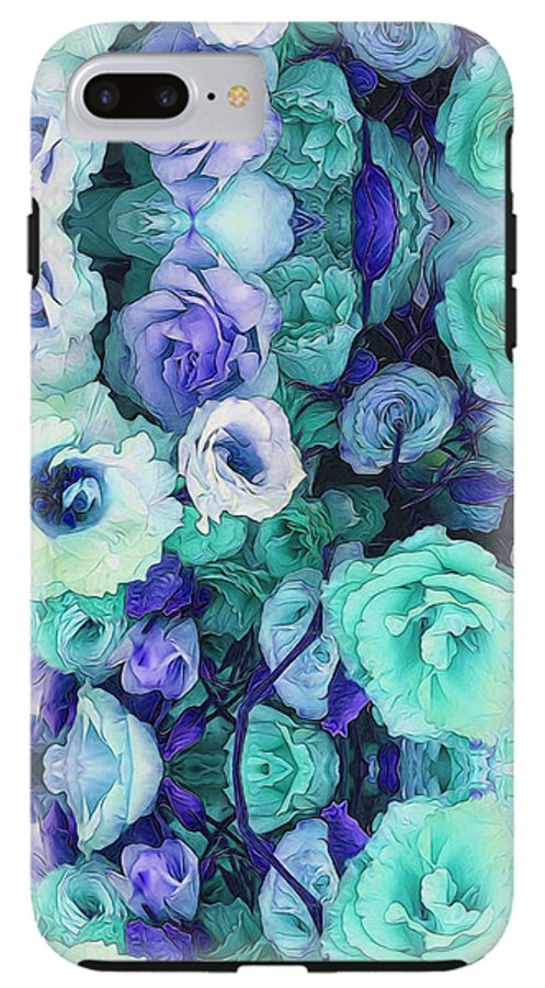 Aqua Flowers Kaleidoscope - Phone Case