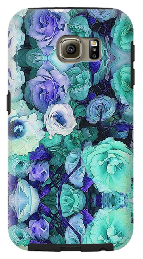Aqua Flowers Kaleidoscope - Phone Case