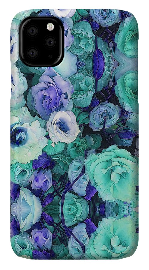 Aqua Flowers Kaleidoscope - Phone Case