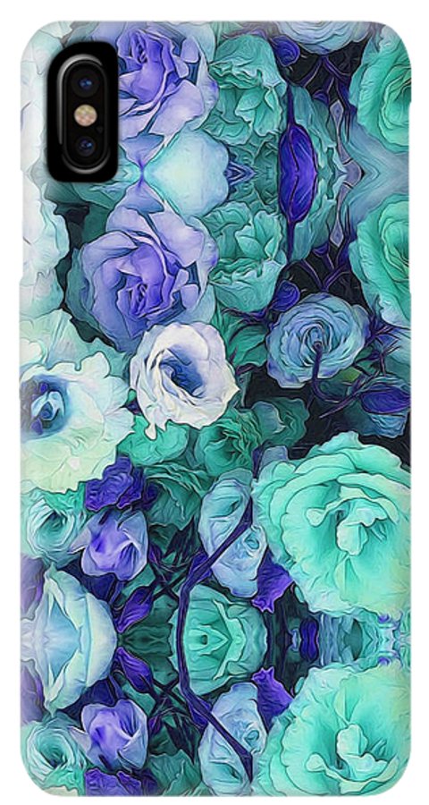 Aqua Flowers Kaleidoscope - Phone Case