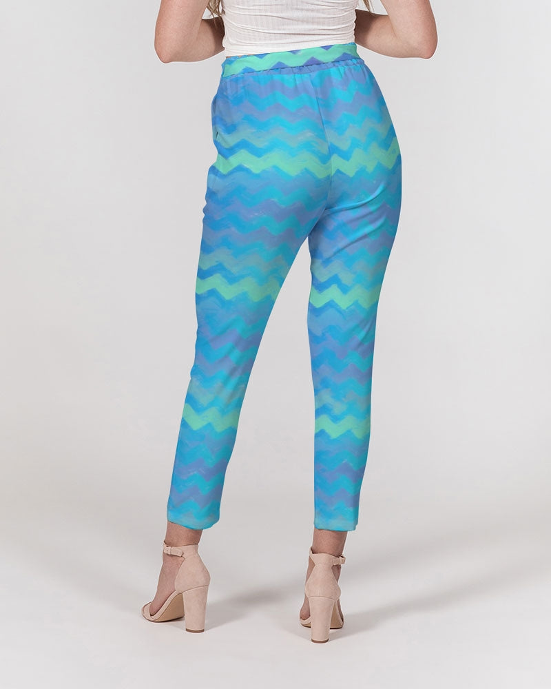 Mermaid Stripes Women's Belted Tapered Pants
