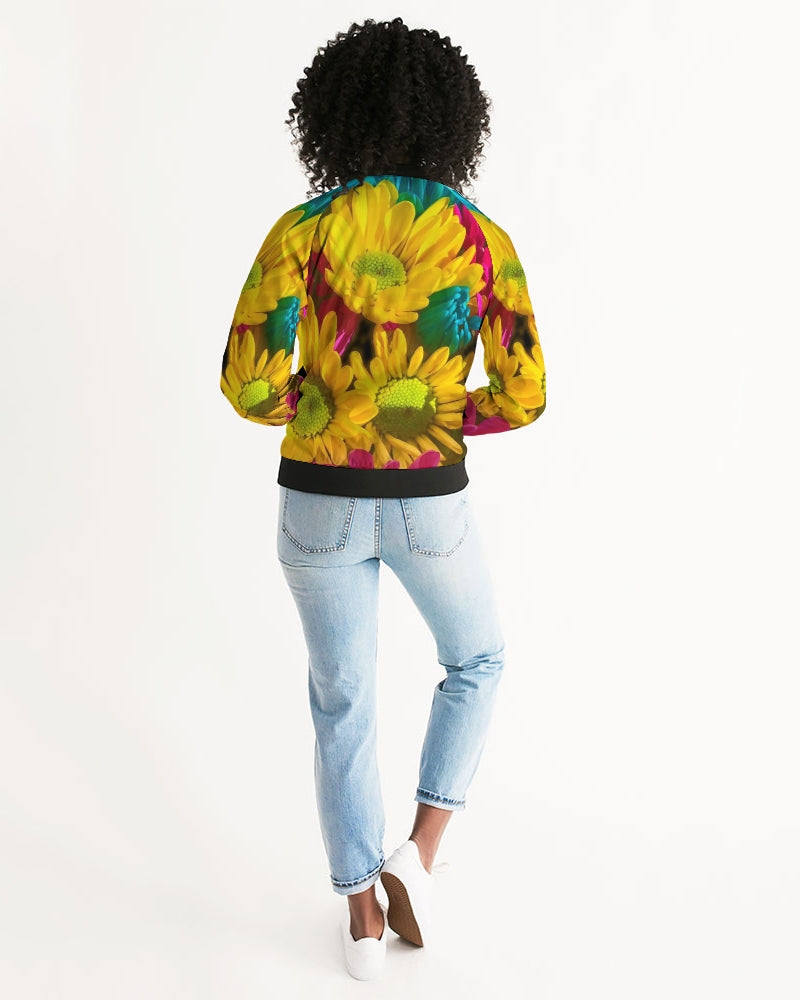 Bright Spring Daisies Women's Bomber Jacket