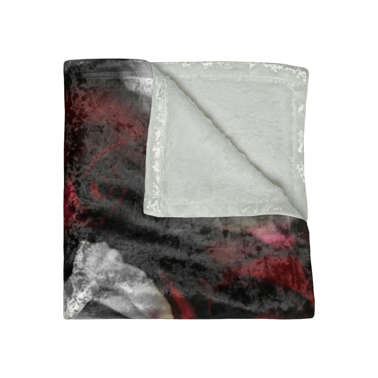 Black and White Roses Fade Crushed Velvet Blanket