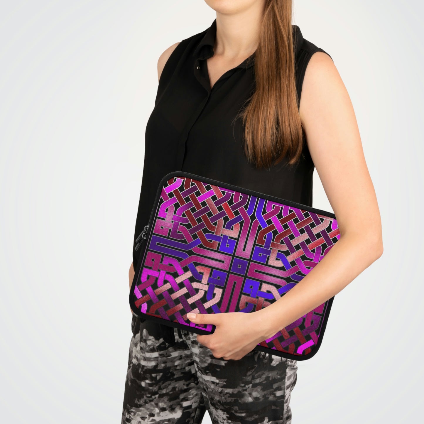 Pink Celtic Knot Square Laptop Sleeve