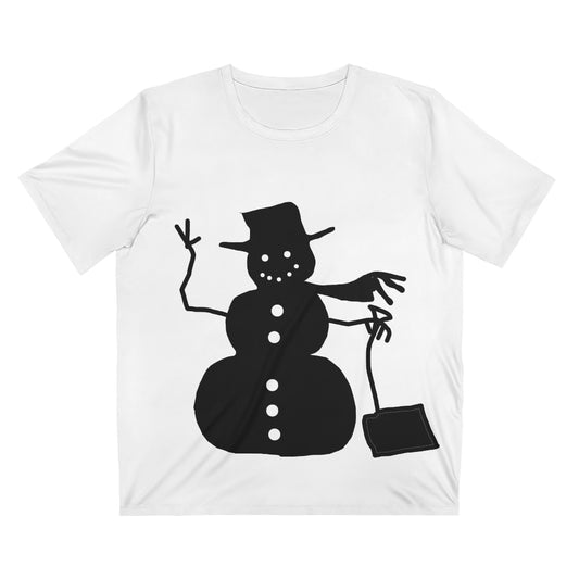 Waving Snowman Unisex AOP Cut & Sew T-Shirt