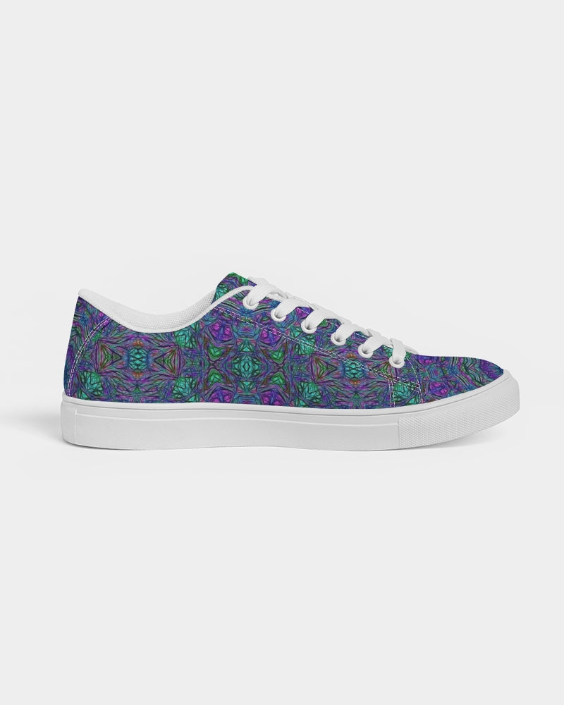Blue Green Purple Kaleidoscope Men's Faux-Leather Sneaker