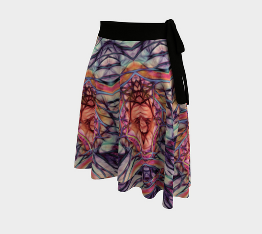 Pink Abstract Wrap Skirt