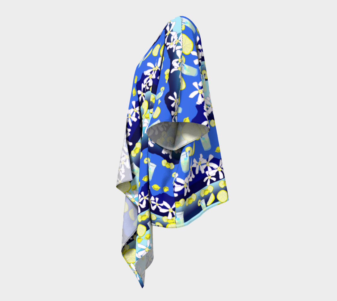 Lemonade Pattern Draped Kimono