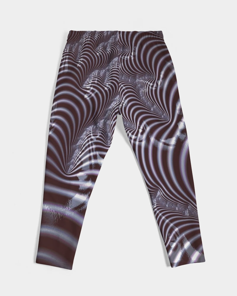 Black and White Spiral Fractal Men's Joggers