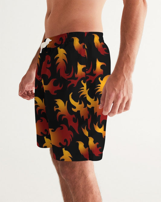 Abstract Flames Pattern Men's Swim Trunk