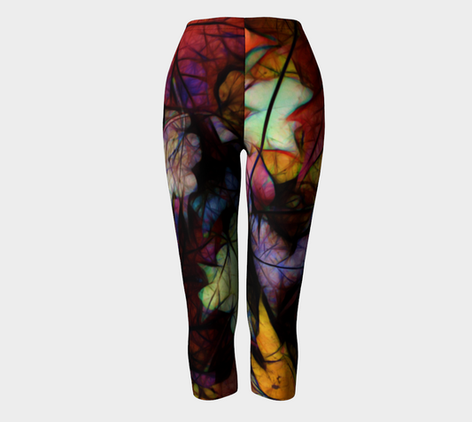 Fall Leaves Abstract Capris