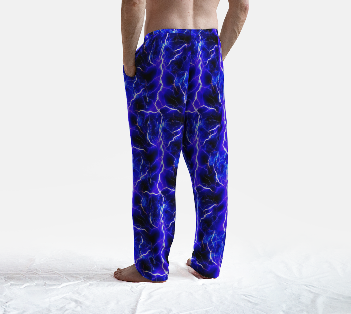 Blue Lightning Pattern Lounge Pants