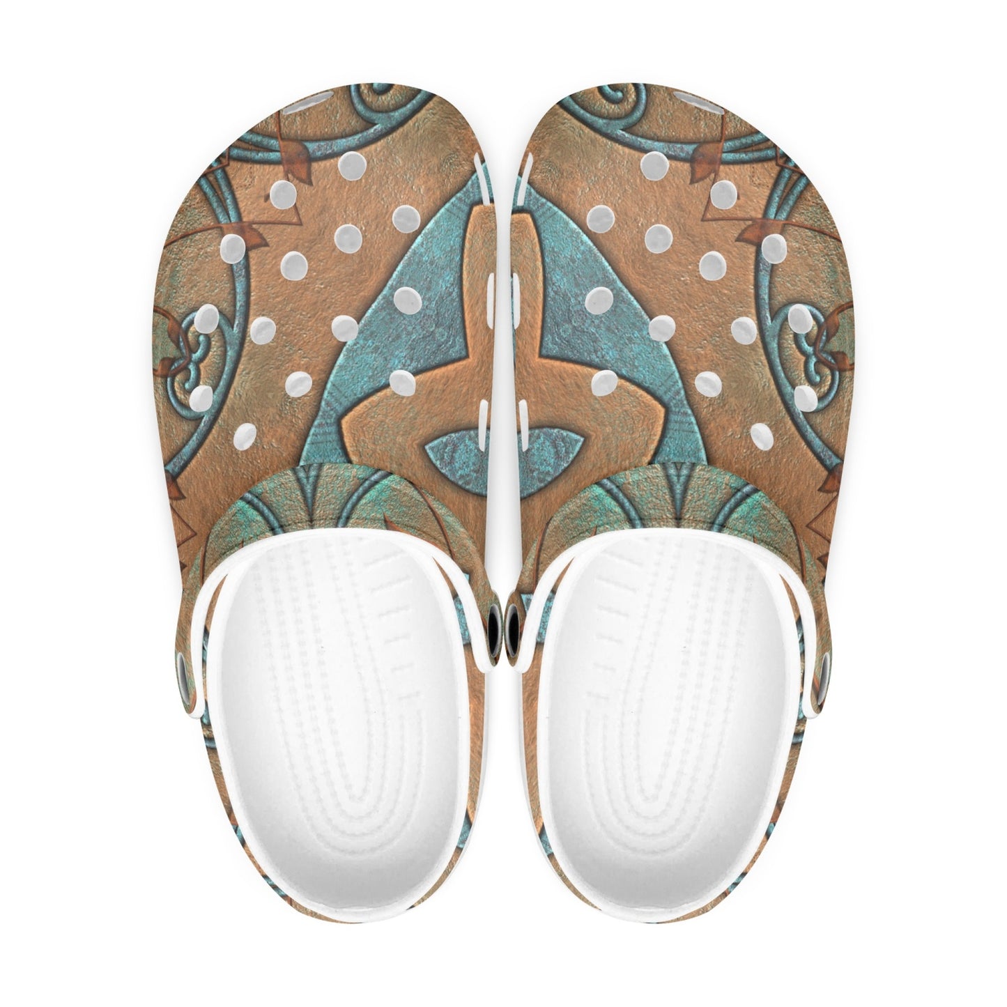 Copper Patina Kaleidoscope 413. All Over Printed Clogs