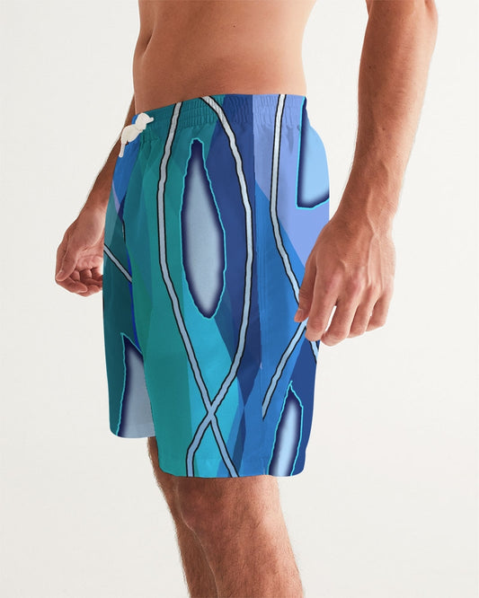 Wavy Blue Men's Swim Trunk