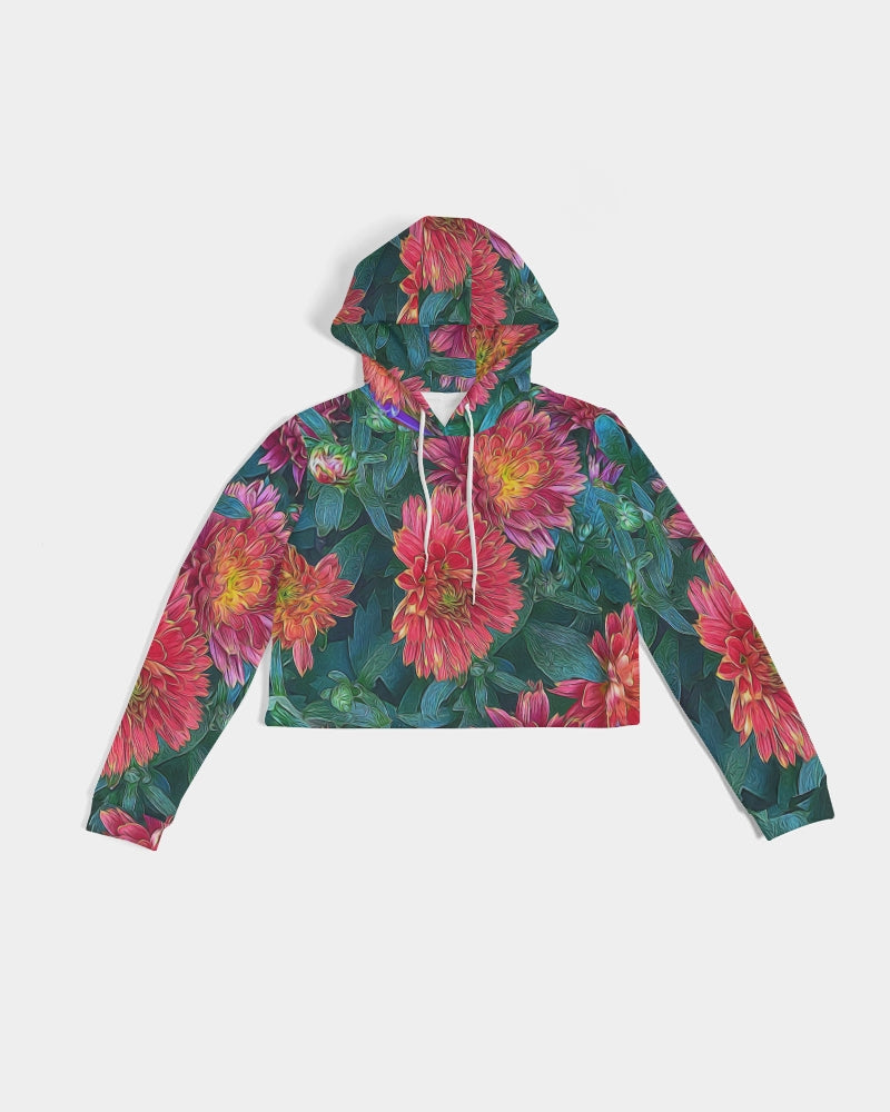 Warm Fall Mums Women's Cropped Hoodie