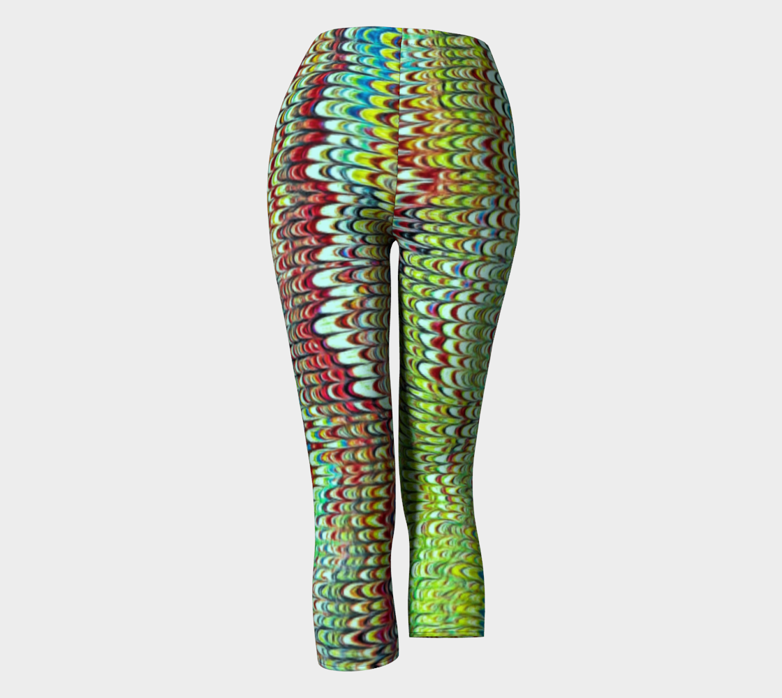 Cool Green Marbled Capris