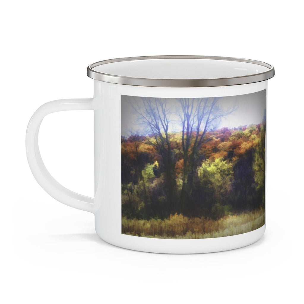 Fall Abstract landscape Enamel Camping Mug