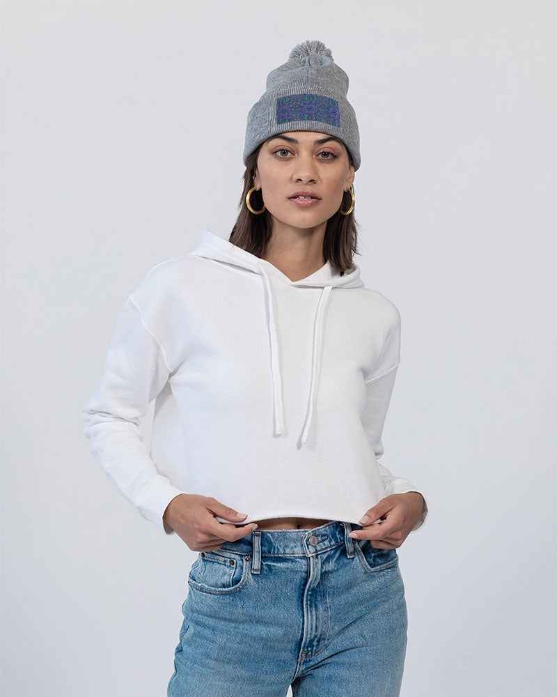 Blue Green Purple Kaleidoscope Pom-Pom Knit Beanie | Sportsman