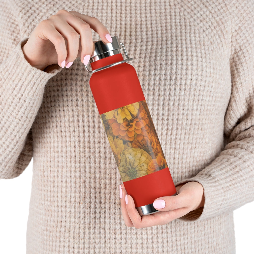 Yellow Zinnias 22oz Vacuum Insulated Bottle