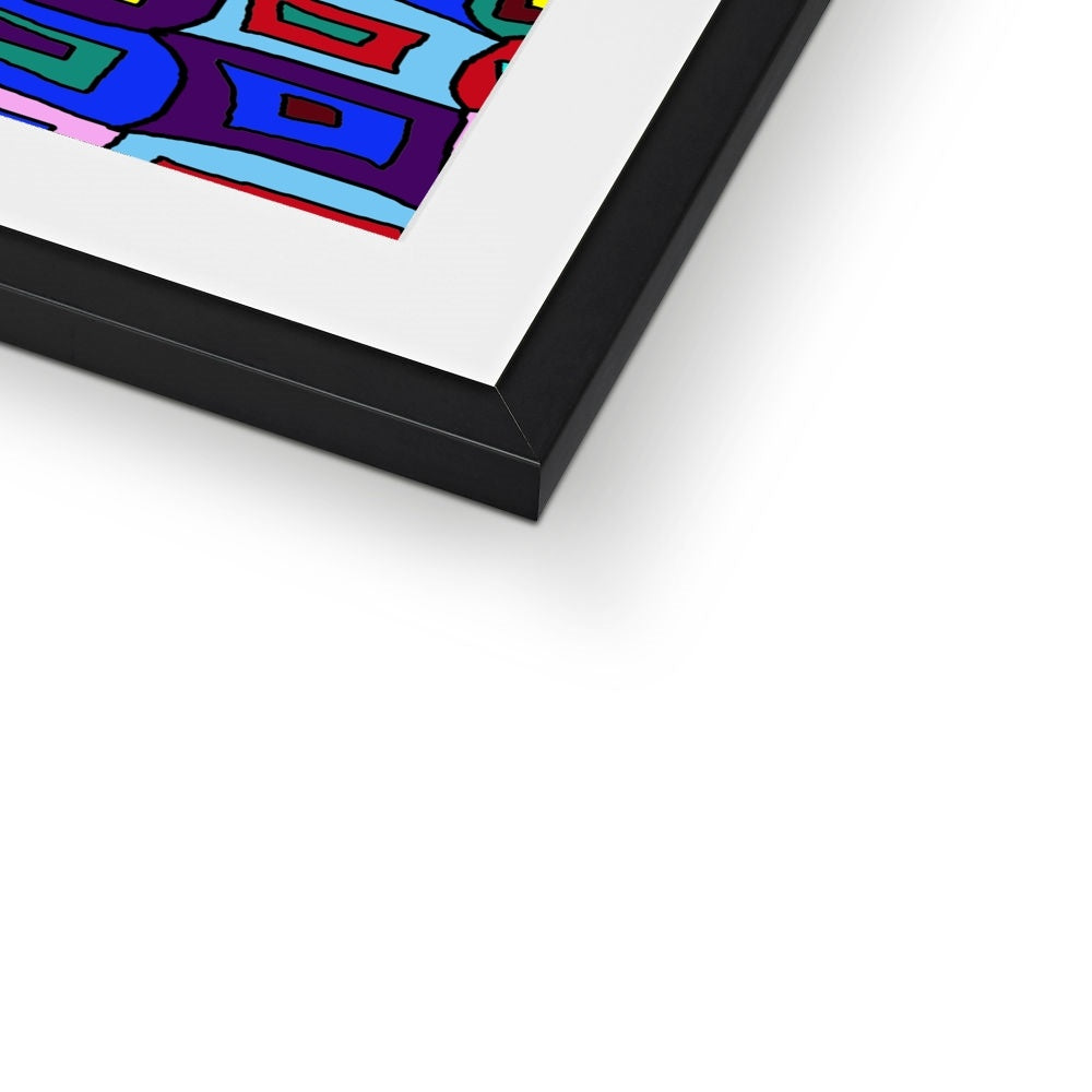 Wavy Square Pattern Framed & Mounted Print