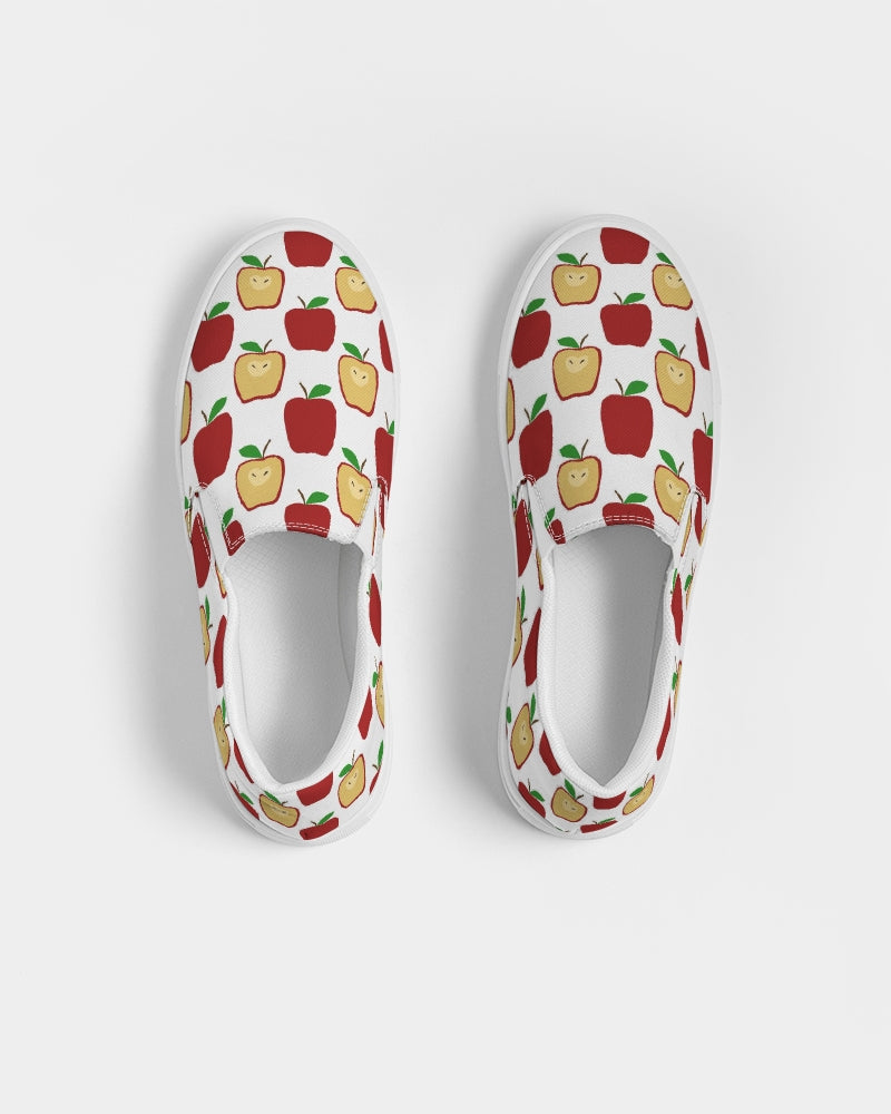 Apple Polkadots Women's Slip-On Canvas Shoe