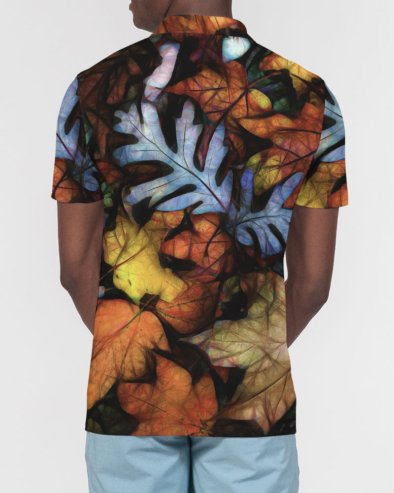 Mid October Leaves Men's Slim Fit Short Sleeve Polo