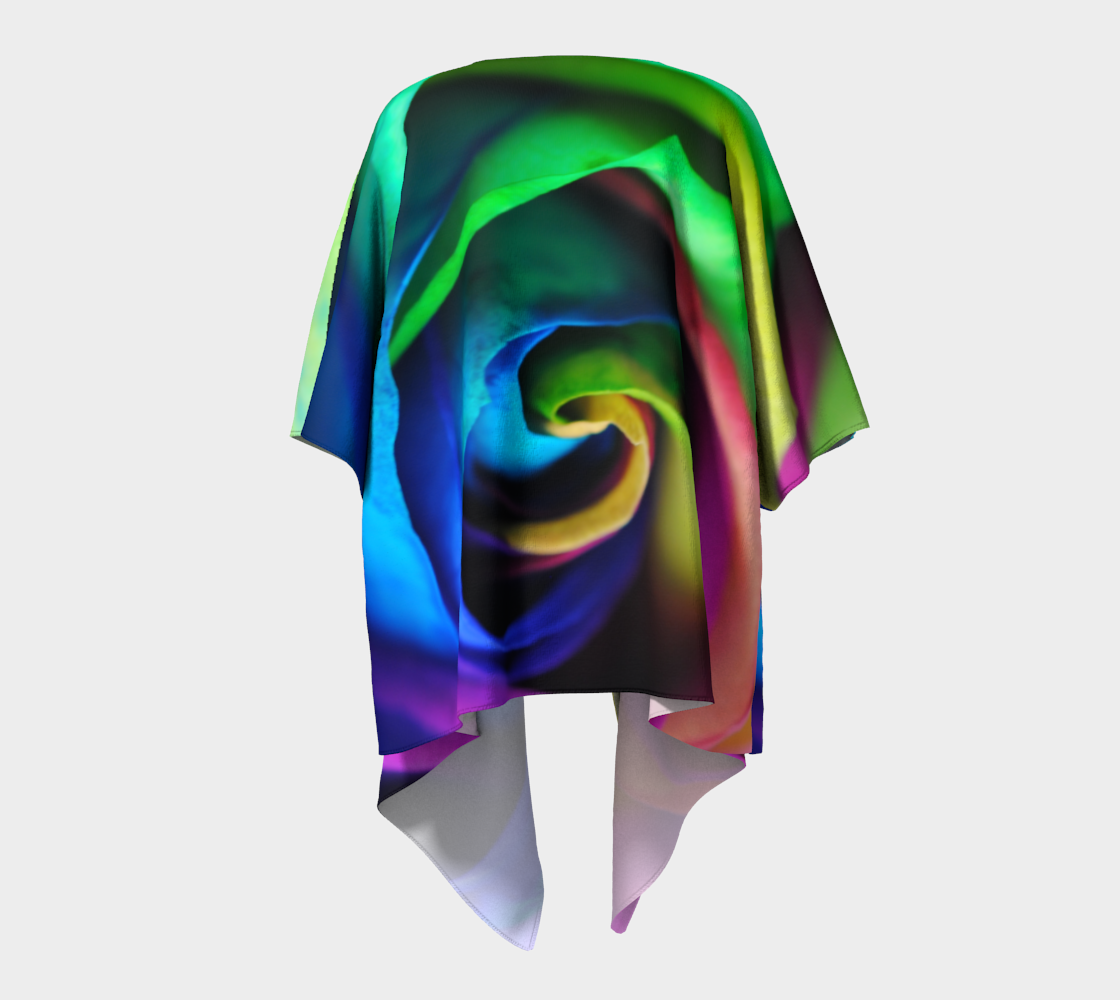 Rainbow Rose 17 Draped Kimono