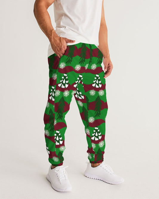 Snowy Evergreen Pattern Men's Track Pants