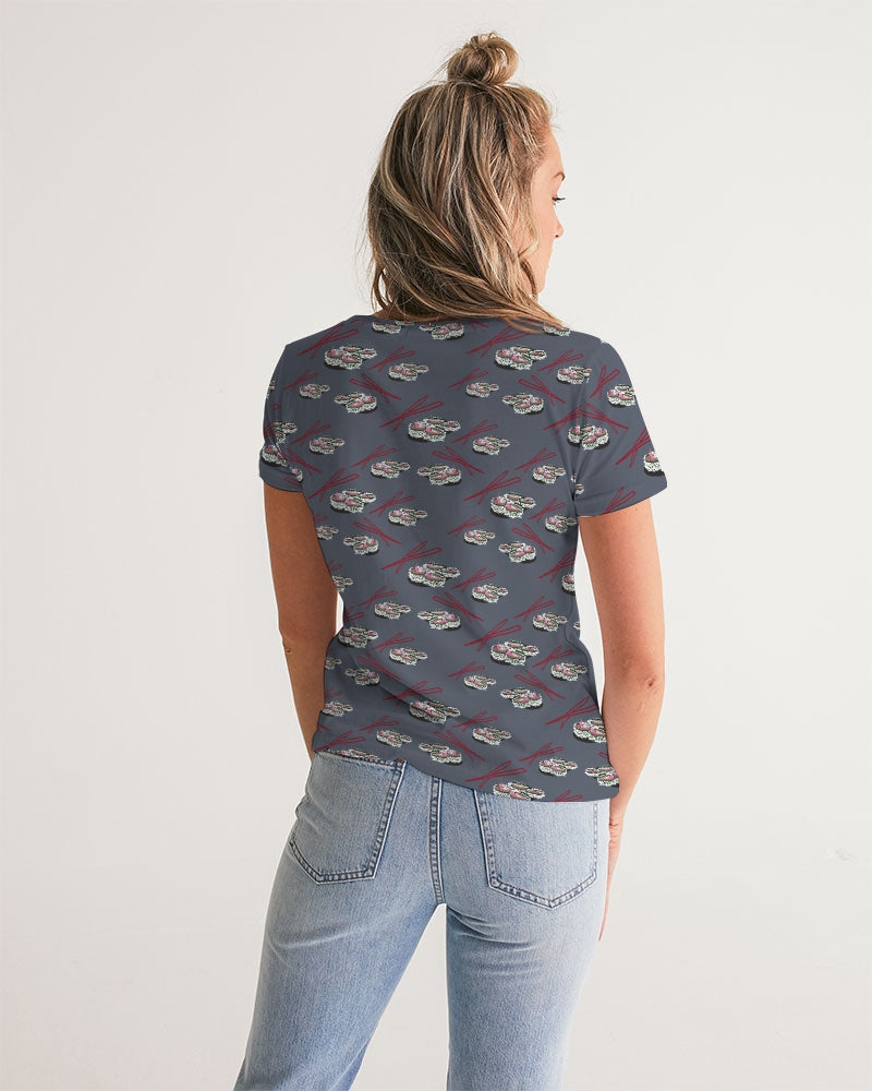 Sushi Pattern Women's V-Neck Tee