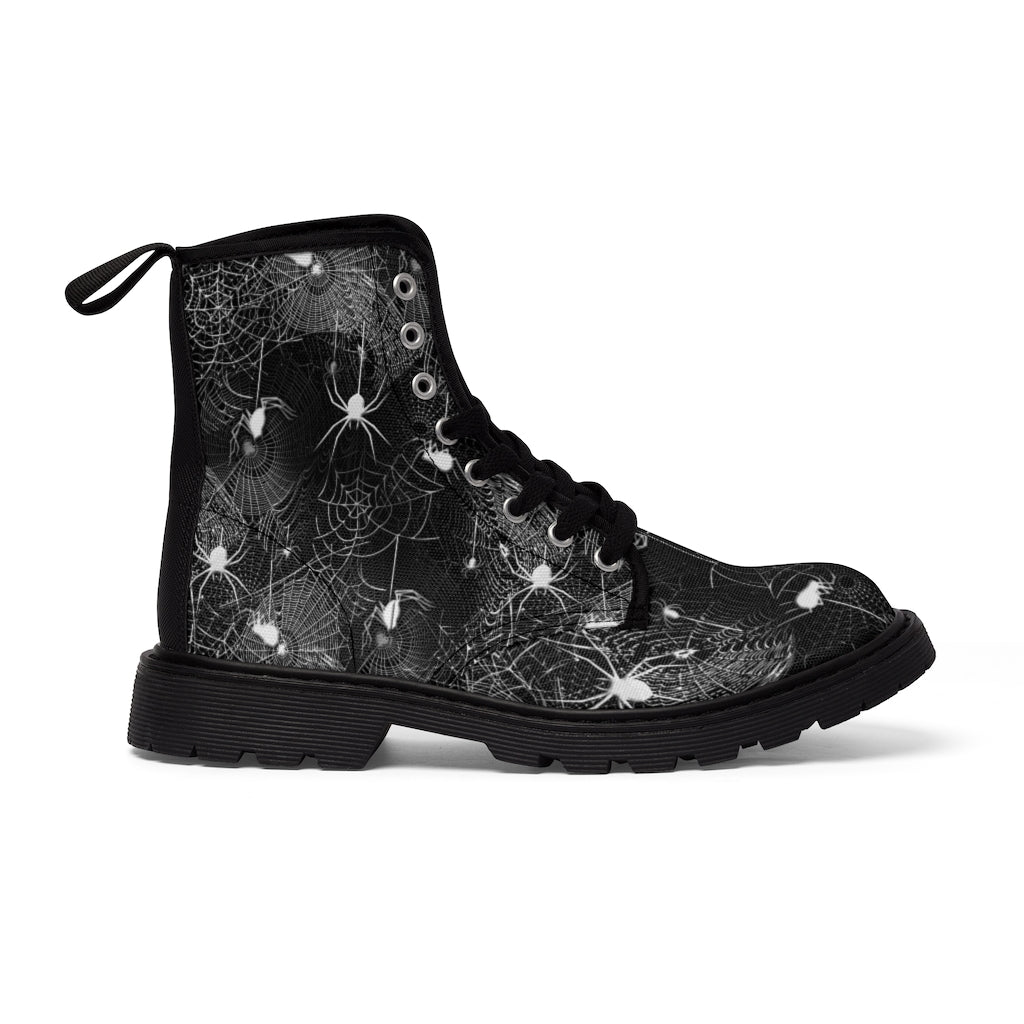 Spider Webs Women's Canvas Boots