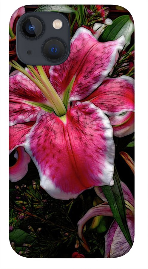Big Petaled Pink and White Lily - Phone Case