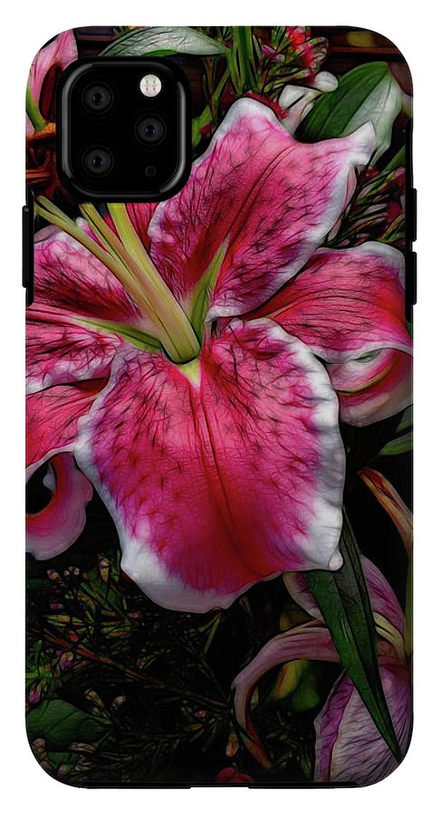 Big Petaled Pink and White Lily - Phone Case