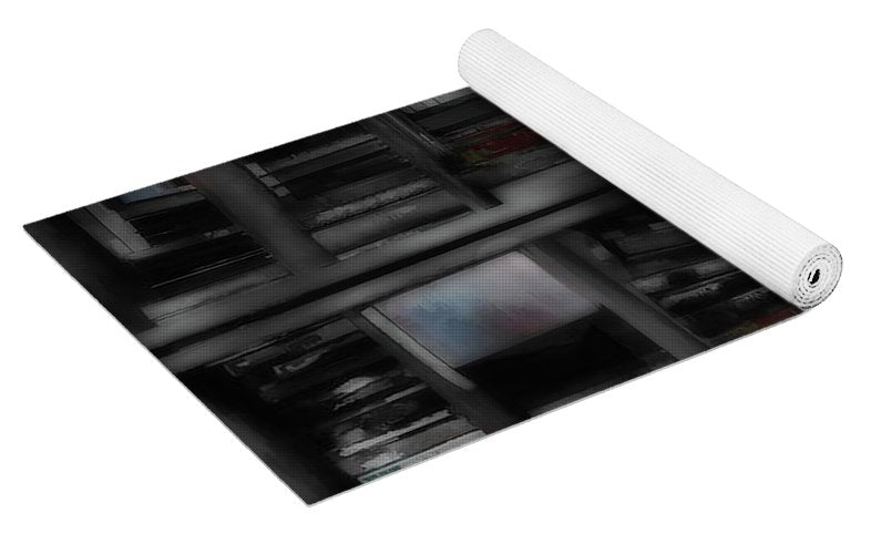 Black and White Bookshelves - Yoga Mat