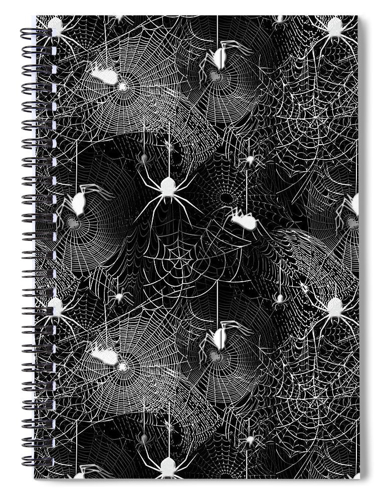 Black and White Spiders - Spiral Notebook