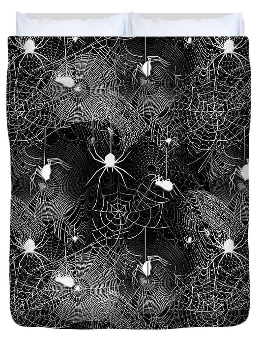 Black and White Spiders - Duvet Cover