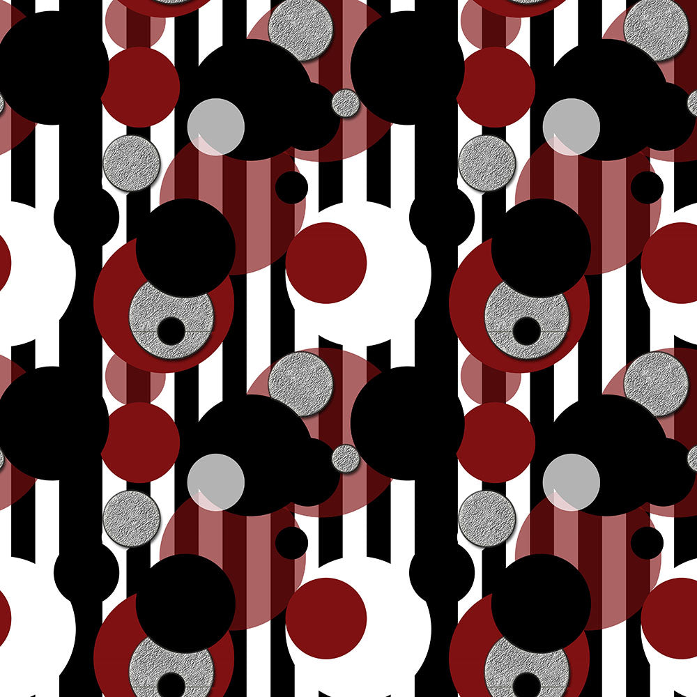 Black and White Stripes Red Dots Digital Image Download