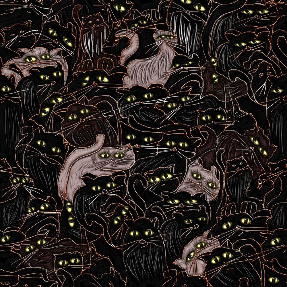Black Cats Seamless Pattern