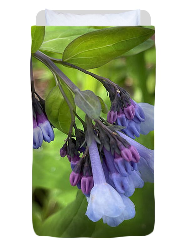 Blue and Purple April Wildflowers - Duvet Cover