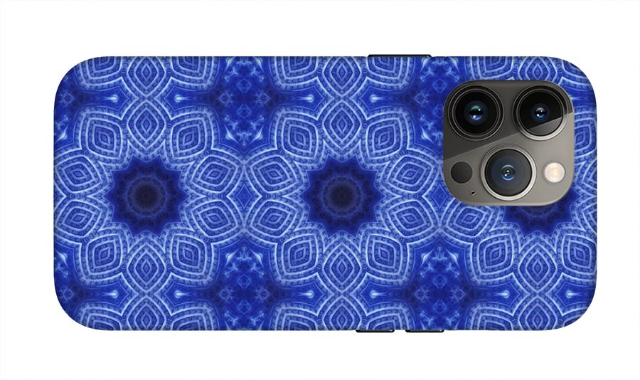 Blue and White Kaleidoscope - Phone Case
