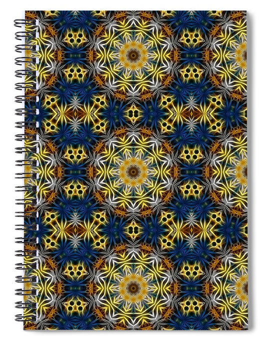 Blue and Yellow Kaleidoscope - Spiral Notebook