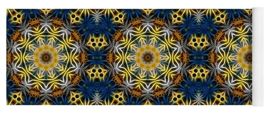 Blue and Yellow Kaleidoscope - Yoga Mat